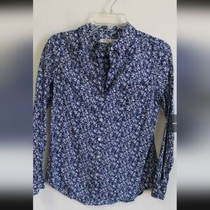 Old Navy Blue Floral Button Down Shirt